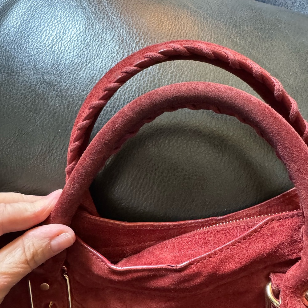Balenciaga city bag Brick Red Suede Shoulder Bag with Gold Hardware - Picture 6 of 11